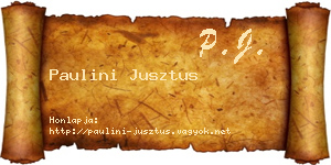 Paulini Jusztus névjegykártya